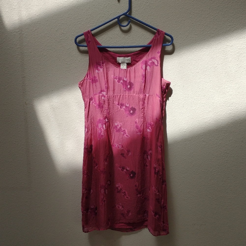 Casual Corner dark pink silk sleeveless dress